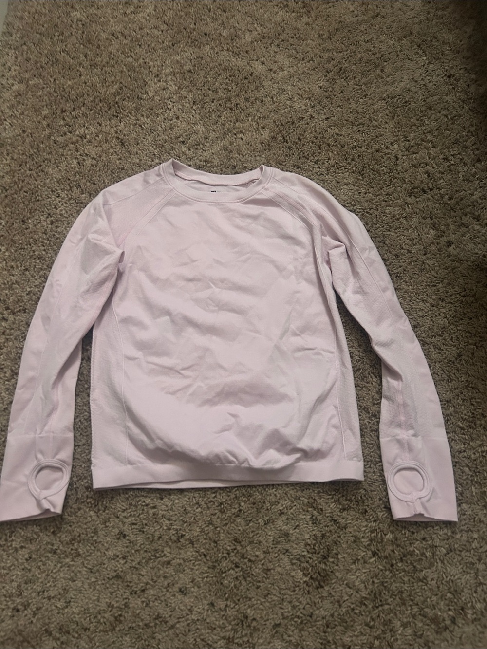 SHEIN Light Pink Long Sleeve Athletic Top
